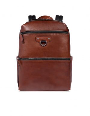 Zaino uomo in pelle The Bridge ad una zip con due tasche frontali