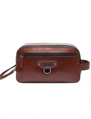 Beauty case uomo in pelle The Bridge design raffinato e funzionale