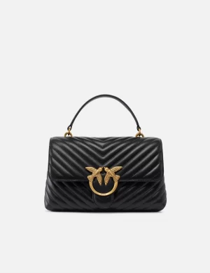 Borsa a mano e tracolla media Love Bag Puff in nappa chevron