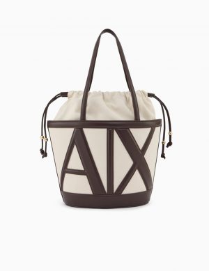 borsa a secchiello in canvas armani excange