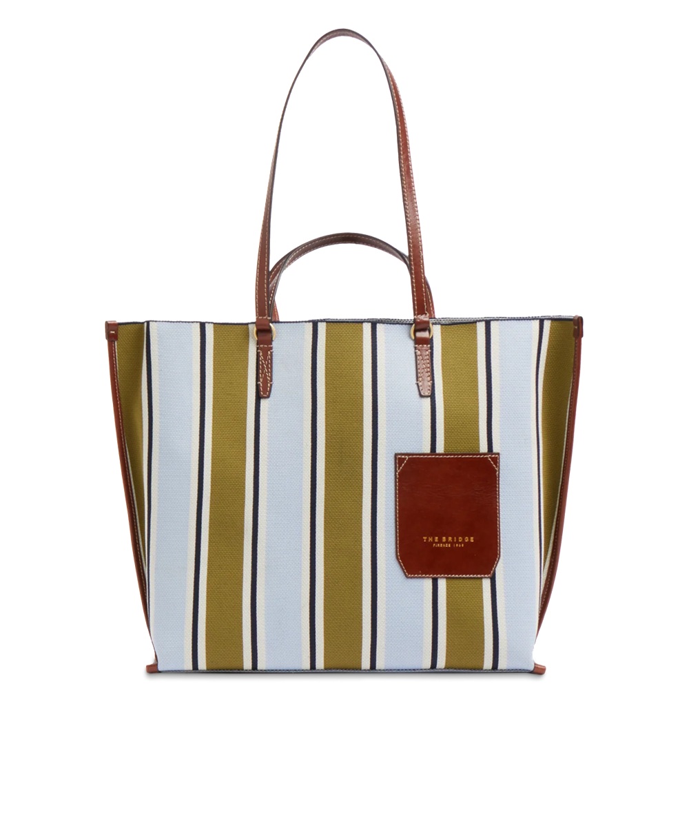 Borsa shopper the Bridge in tessuto e pelle