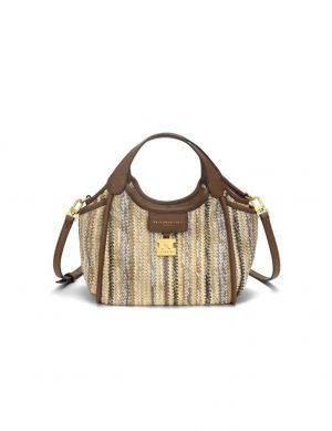 borsa nannini in tessuto rafia