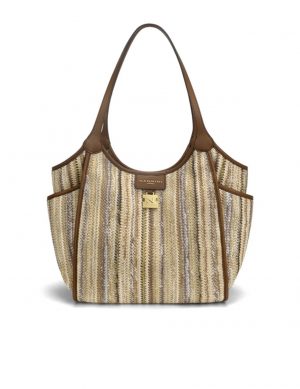 borsa a spalla in tessuto rafia nannini